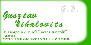 gusztav mihalovits business card